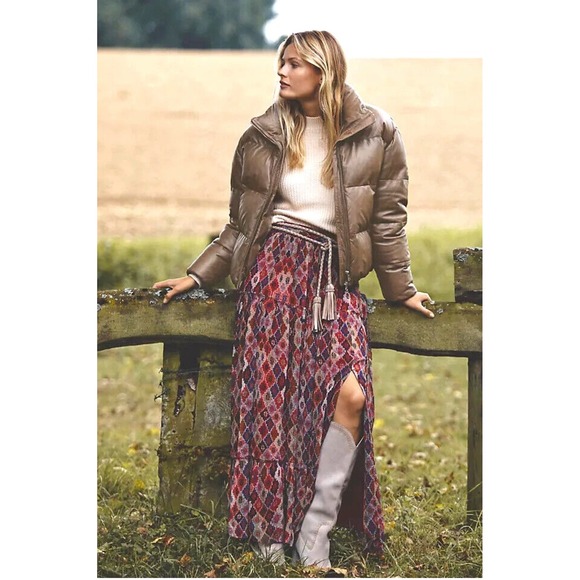 Anthropologie Dresses & Skirts - Anthropologie Nikita Mhaisalkar Maxi Skirt W/ Slit Ruffle Lined Geometric Small